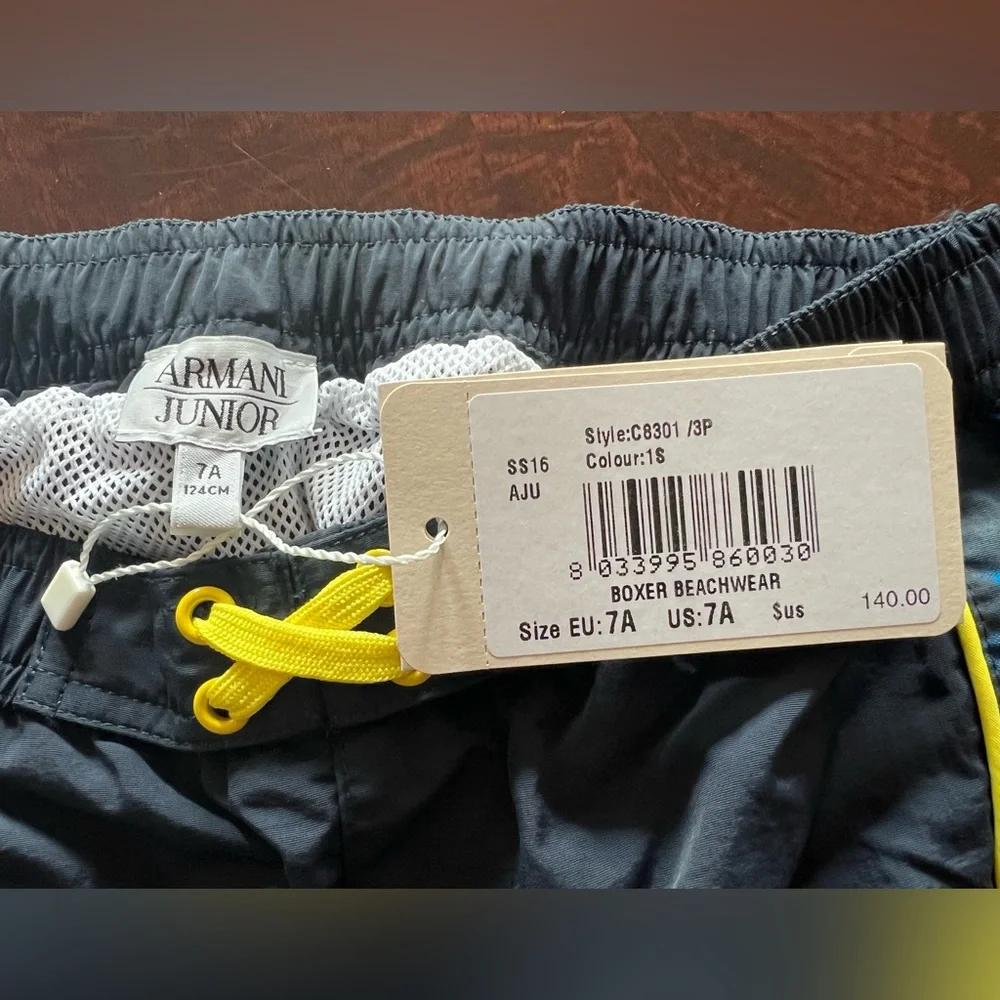 Armani Junior swim trunks NWT size 7A